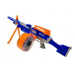 Puška s penovými nábojmi a veľkým zásobníkom - modro-oranžová